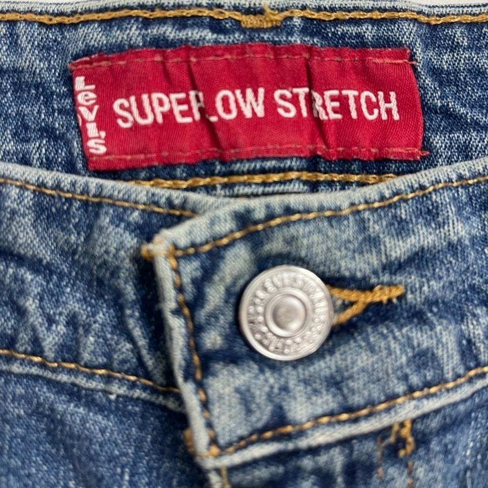 Levi’s 518 Superlow Bootcut Jeans Juniors 7M Butterfly Patch Y2K - Picture 7 of 16